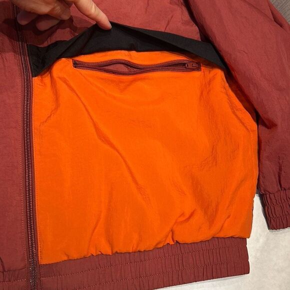 Adidas Big Logo Colorblock Jacket Windbreaker Sz Medium Orange Red Pink Black - Picture 6 of 12